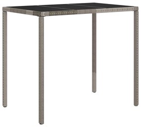 6 pcs conjunto lounge de jardim c/ almofadões vime PE cinzento