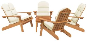 5 pcs conjunto lounge de jardim Adirondack acácia maciça