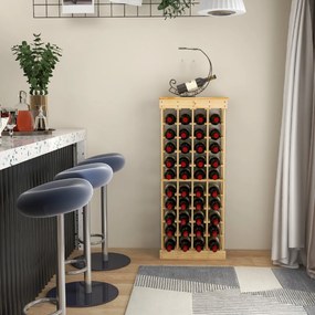 Garrafeira para vinhos 47 x 28 x 113 cm com barra de 10 níveis, garrafeira empilhável para 40 garrafas de 750 ml, madeira de pinho natural