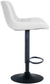 Banco de bar Tover em couro sintético e com estrutura preta 48 x 81-105 x 54 cm Branco