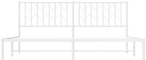 Estrutura de cama com cabeceira 180x200 cm metal branco
