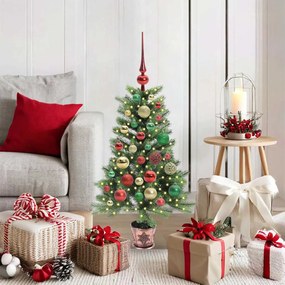 vidaXL Árvore de Natal com 150 LEDs com suporte Verde 90 cm PE