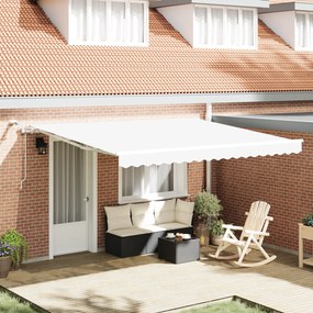 Toldo Retrátil Automático vidaXL com LED Branco 400x350 cm