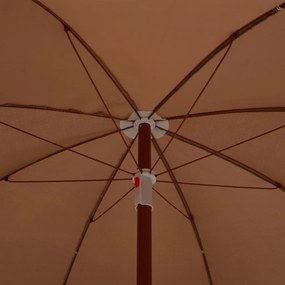 Guarda-sol com mastro de aço 180 cm cinzento-acastanhado
