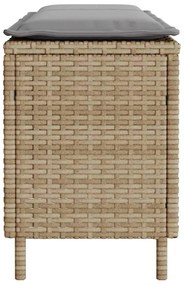 Banco de jardim com almofadão 110x30x40,5 cm vime PE bege
