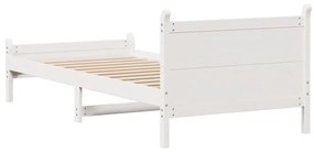 Cama sem colchão 90x190 cm madeira de pinho maciça branco