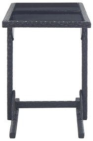 3 pcs conjunto de jantar para jardim preto