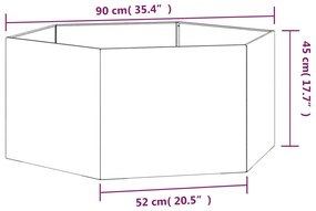 Vaso/floreira 90x90x45 cm aço corten cor enferrujado