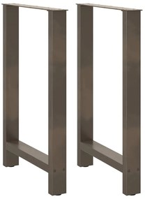Pés de mesa de bar em aço natural, 2 peças, 60x(90-91) cm, aço