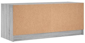 Móvel de TV c/ portas de vidro 102x37x42 cm cinza sonoma
