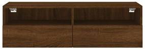 Móvel parede p/ TV 100x30x30cm deriv. madeira carvalho castanho