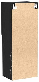 Armário de TV vidaXL com Luzes LED Carvalho Preto 40,5x30x102 cm