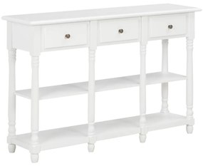 Mesa consola 120x30x76 cm MDF branco