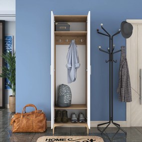 Hall Stand EA111 – Walnut White – 60x198,6x37,5 cm