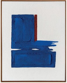 Quadro em tela pintado à mão com moldura em madeira Snorkel Blue