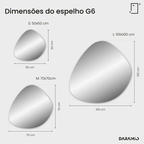Espelho com luz em forma de seixo G6