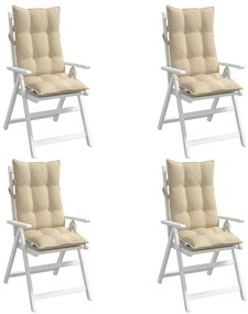 Almofadões p/ cadeira encosto alto 4 pcs tecido oxford bege