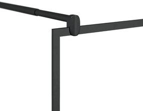 Divisória de chuveiro 80x195 cm vidro transparente ESG preto