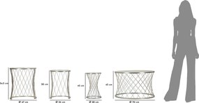 CONJUNTO 4 MESAS NOAH PRATA Ø 70X45-47X54,5-36x50-28x45 CM