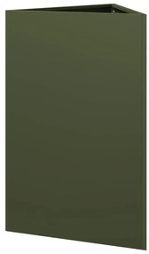 Vaso/floreira jardim triangular 50x43x75 cm aço verde-azeitona