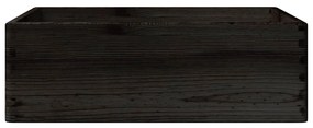Caixa madeira com pegas preta 40x30x13 cm pinho madeira maciça
