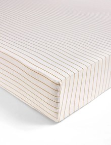 Lençol com elástico jersey às riscas para bebé riscas castanhas
