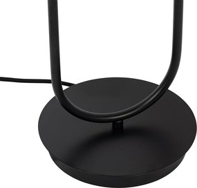 Candeeiro de mesa Art Deco preto com vidro fumê 2 luzes - Laura