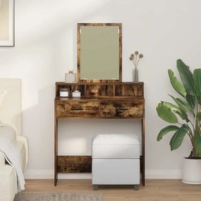 vidaXL Mesa de Maquiagem com gaveta Carvalho fumado 79 x 41 x 140 cm