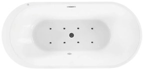 Banheira autónoma com hidromassagem e LEDs em acrílico branco 170 cm NEVIS III Beliani