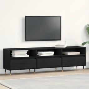 Armário para TV vidaXL Preto Carvalho 150x30x44,5 cm Madeira Reestrutu