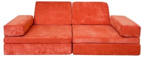 Sofá-Cama de 2 Lugares Puzzle – Laranja – 140x46x70 cm