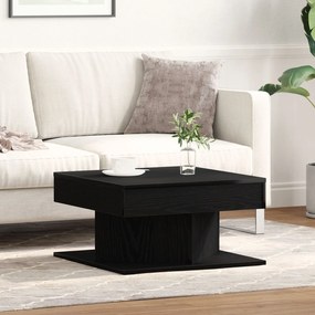Mesa de Café vidaXL Preta Carvalho 57x57x30 cm Madeira de Engenharia