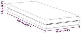 Colchões Branco 80 x 200 cm Tecido 100% poliéster