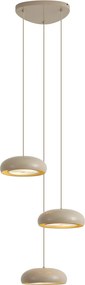 Candeeiro Pendente Retro Taupe com Abajur de Metal 6 Luzes - Macaron