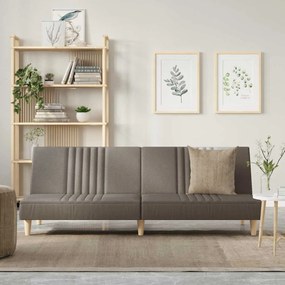 vidaXL Sofá-cama tecido cinzento-acastanhado