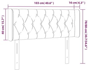 Cabeceira cama c/ luzes LED tecido 103x16x78/88cm cinza-escuro
