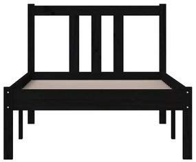 Estrutura cama pequena solteiro 75x190 cm madeira maciça preto