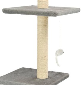 Árvore p/ gatos c/ postes arranhadores sisal 260 cm cinzento