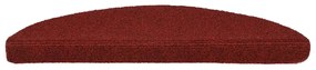 Tapetes de escada adesivos 30 pcs 56x17x3 cm vermelho