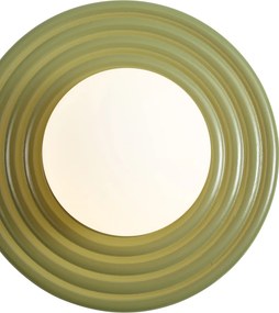 Candeeiro de Parede Retro Verde com Opala Redonda 20cm IP44 - Lila