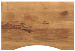 vidaXL Tampo de mesa com curva 80x50x2,5 cm mangueira áspera maciça