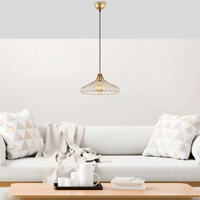 Candeeiro Chandelier Depay – Dourado Brilhante – 36 x 36 x 120 cm
