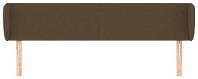 Cabeceira de cama c/ abas tecido 183x23x78/88cm castanho-escuro