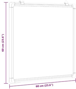 Quadro branco magnético 60x60x1,7 cm alumínio