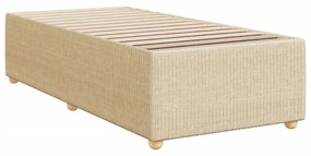 Estrutura de cama sem colchão 90x190 cm tecido creme