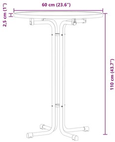 Mesa de jantar Ø60x110 cm derivados de madeira e aço branco