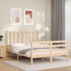 Cama sem colchão 140x200 cm madeira de pinho maciça