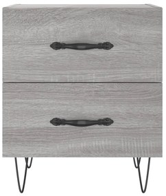 Mesas de cabeceira 2 pcs derivados de madeira sonoma cinza