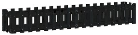 Canteiro elevado c/ design cerca 200x30x30cm pinho maciço preto