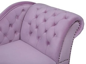 Chaise-longue à direita em veludo violeta NIMES Beliani